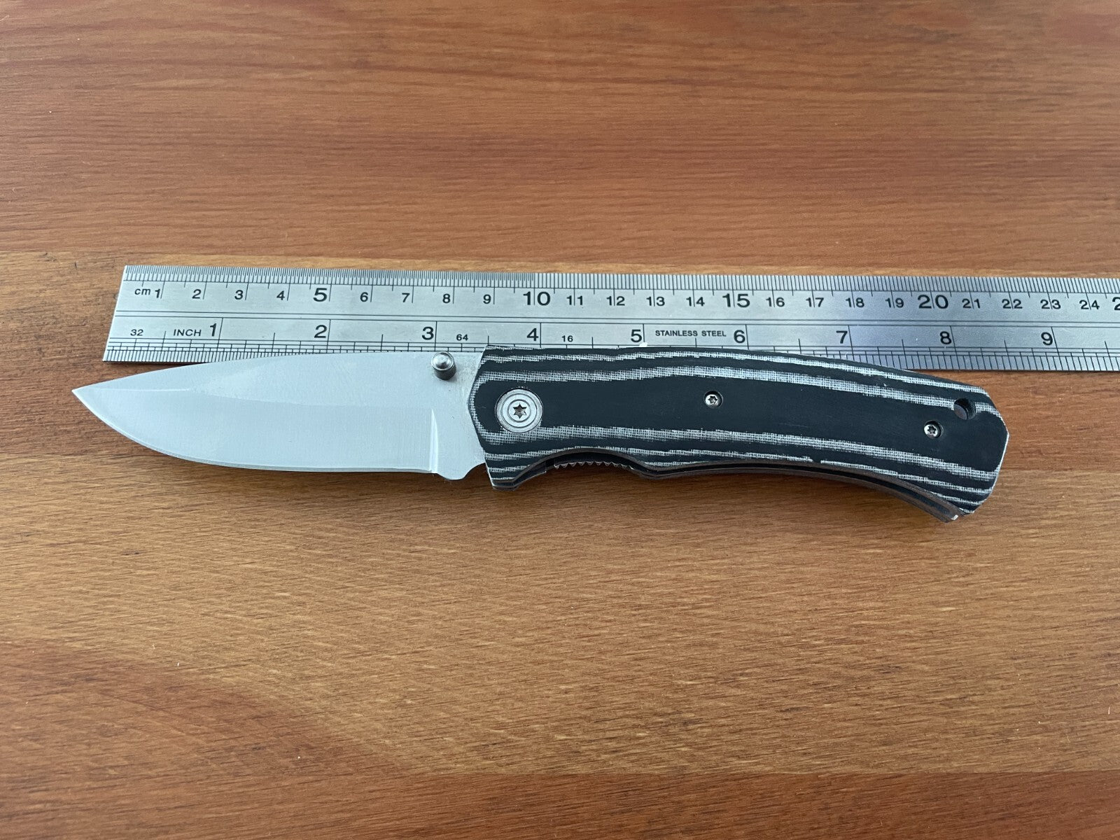 3.34" Stainless Steel Blade Tactical Knife Micarta Scales Pocket Clip