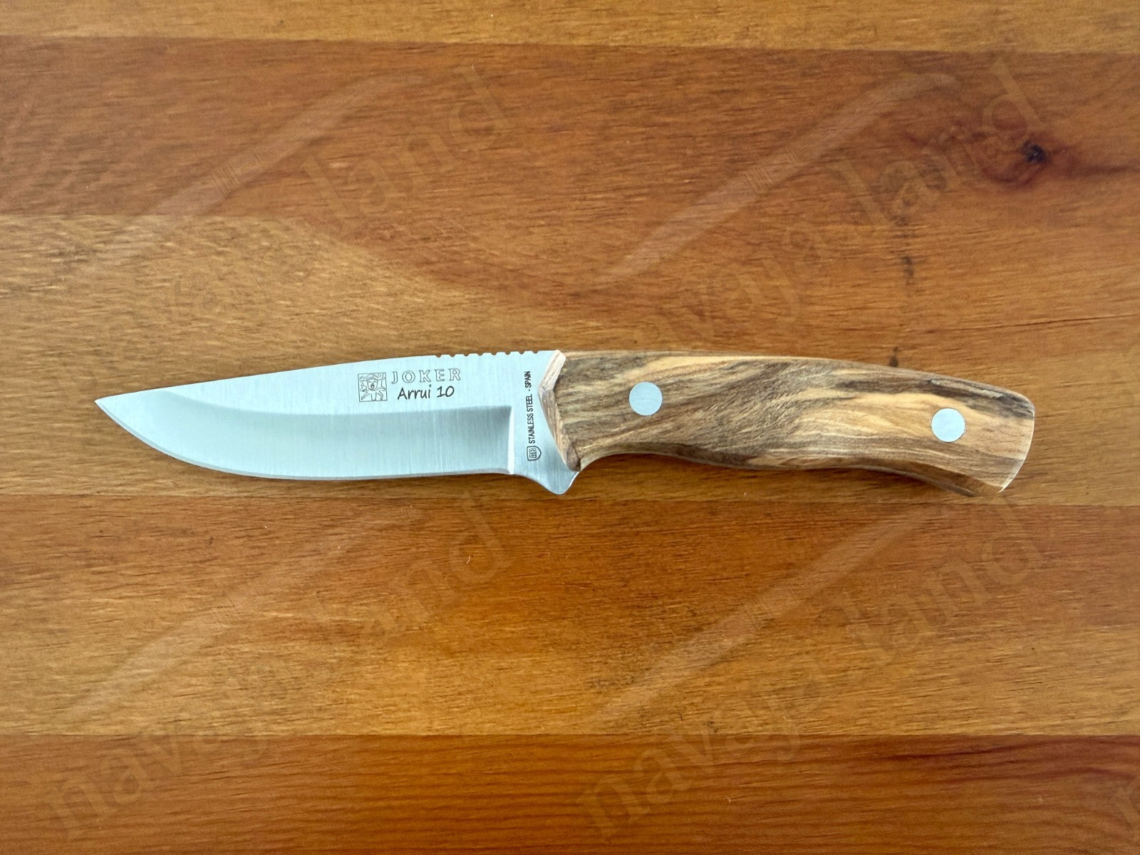 Joker Arrui 10 Outdoor Knife – 3.9” Blade | Olive Wood Handle | Leather Sheath