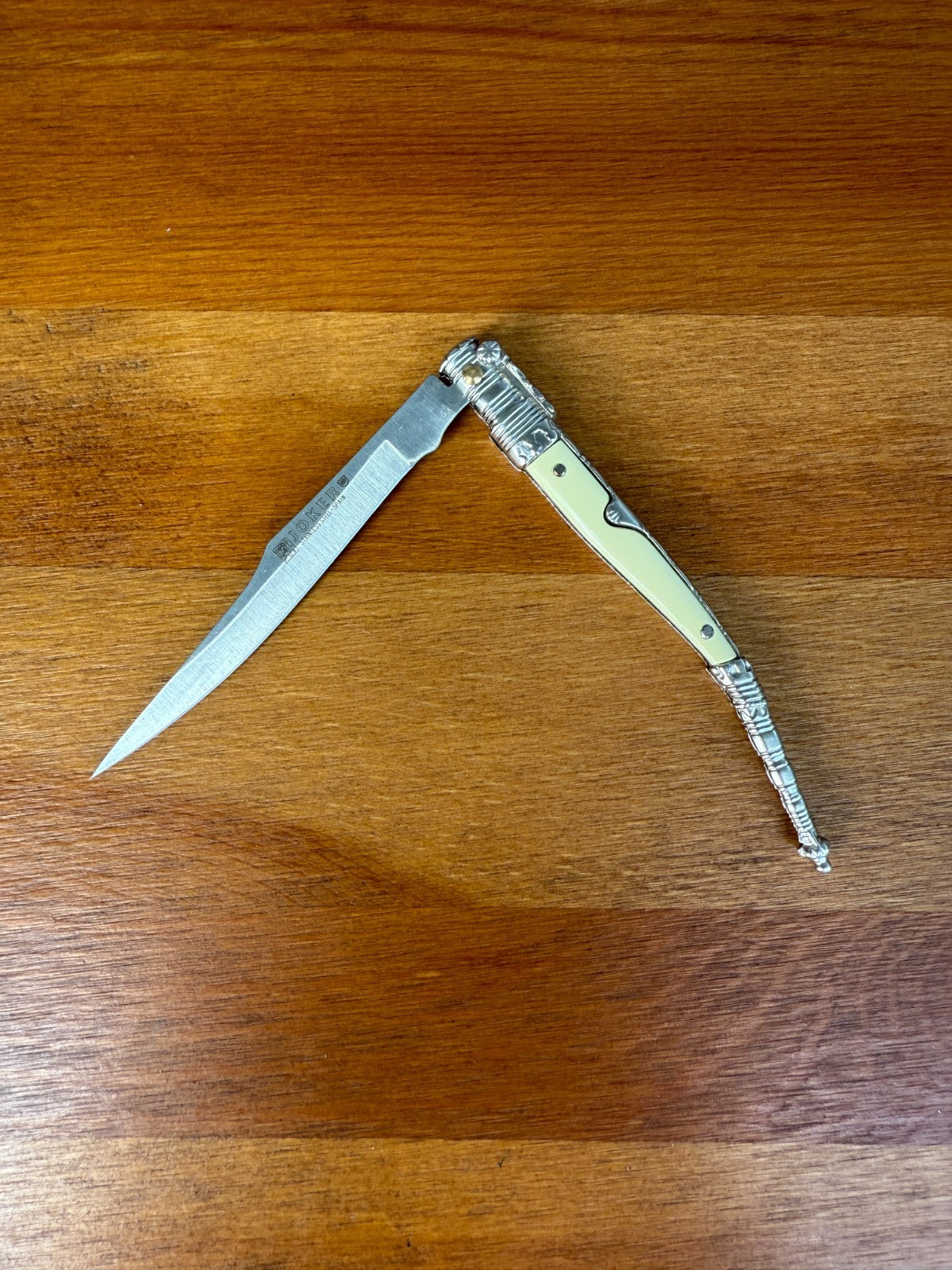 4.1” Albacete Navaja Joker Stiletto Knife Zamak Handle Handmade Slipjoint Spain