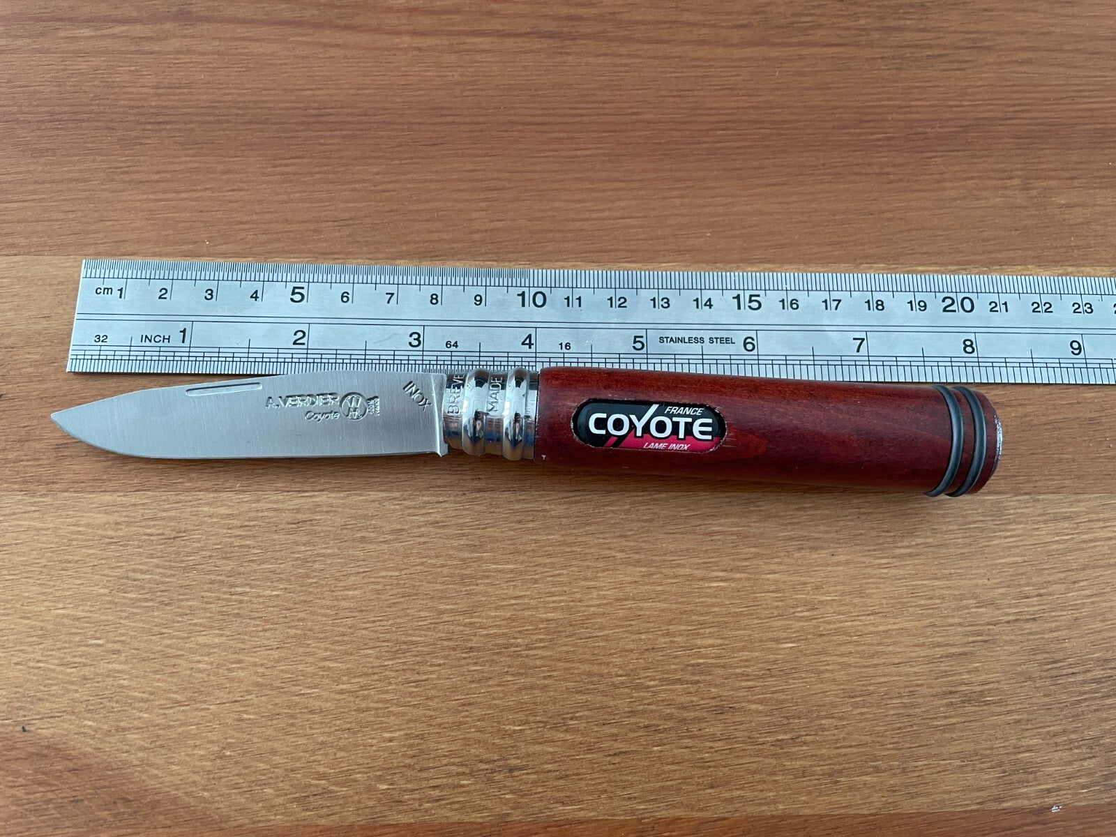3.14" Andre Verdier Navaja Coyote Mahogany Handle Corkscrew From France