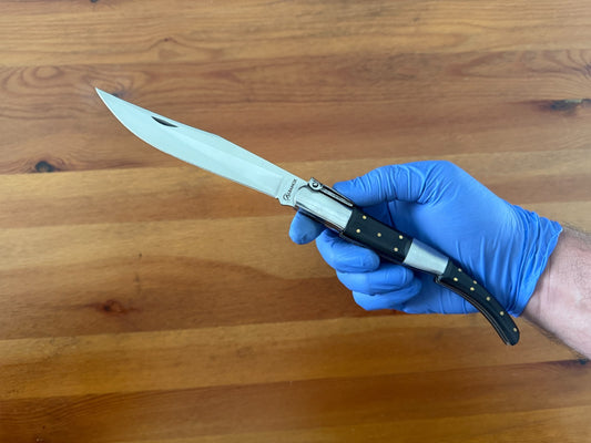 5.3" Arabian Style Spanish Navaja Folding Knife Black Wood Scales with Ratchet