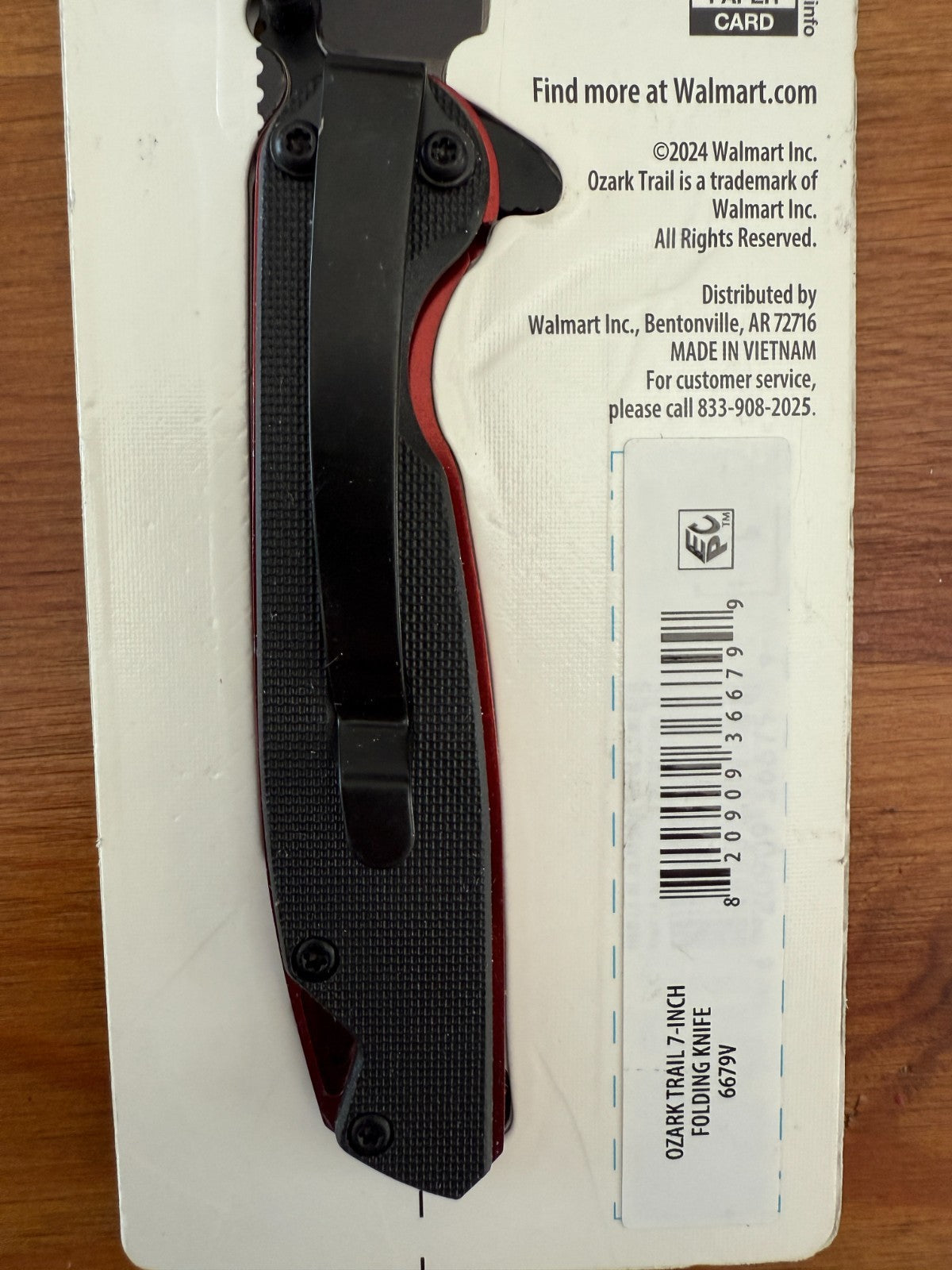 3" Blade Ozark Fathom Folding Knife 7" Open Black Polypropylene Handle