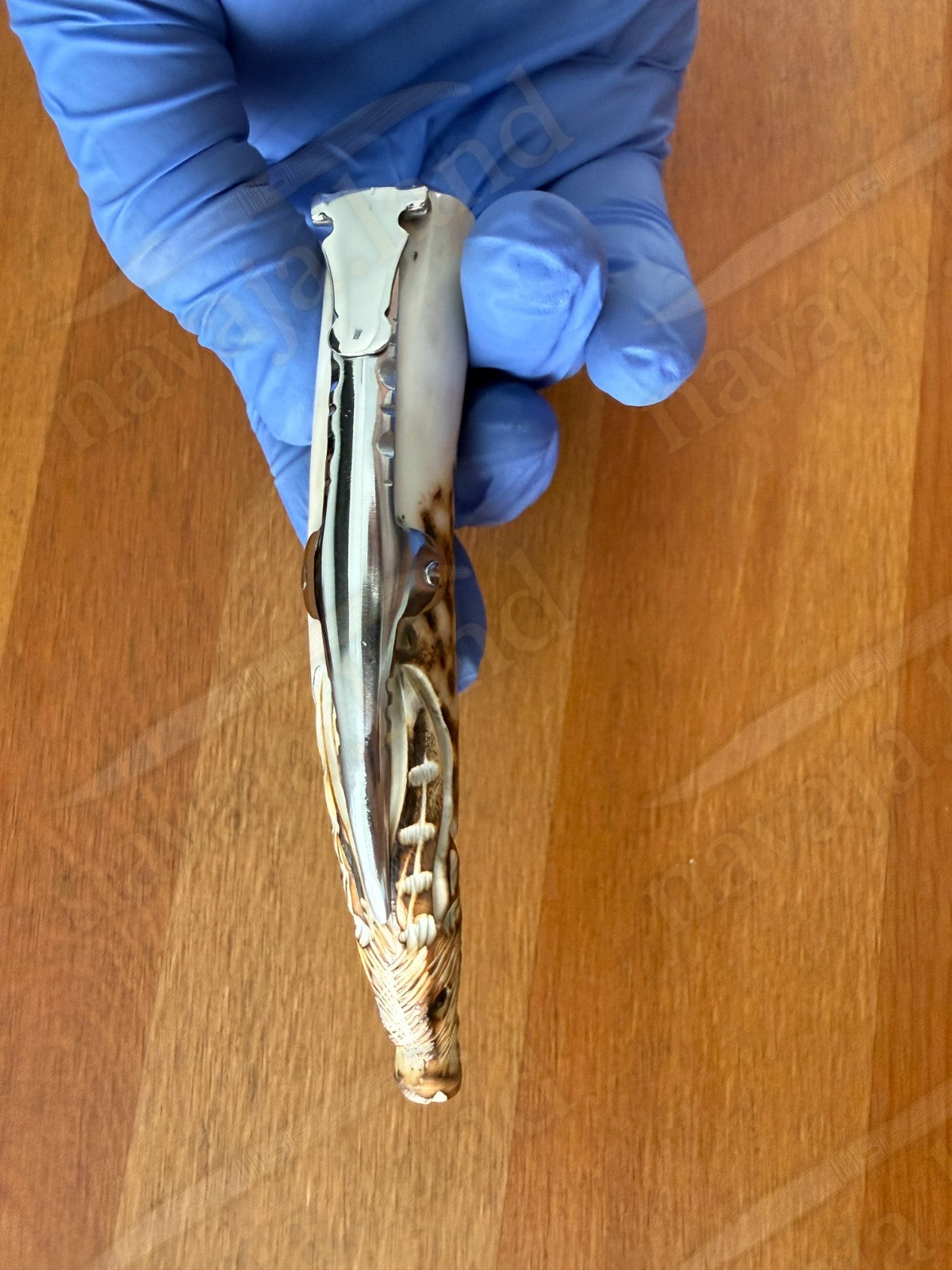 Joker Macho Montés Folding Knife – Hand Carved Deer Antler | 3.3" MOVA Steel