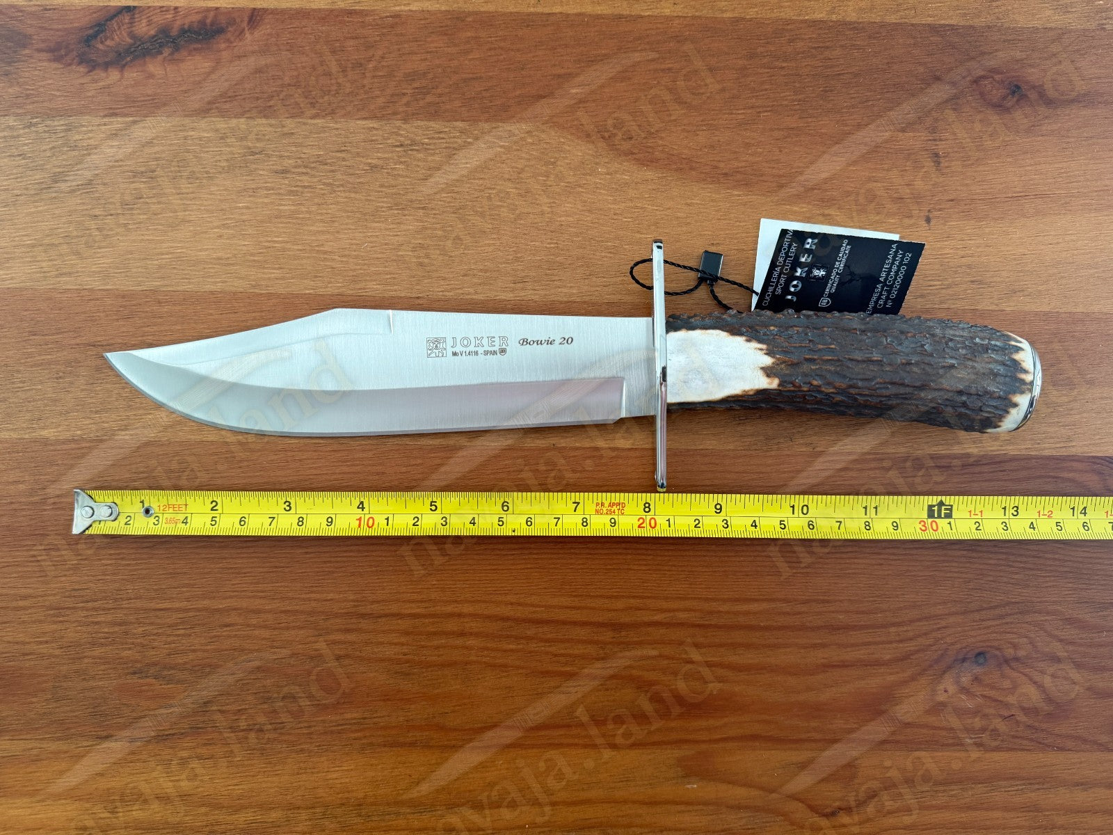 Joker Bowie 20 Hunting Knife – 7.87” MOVA Blade | Deer Antler Handle | Sheath