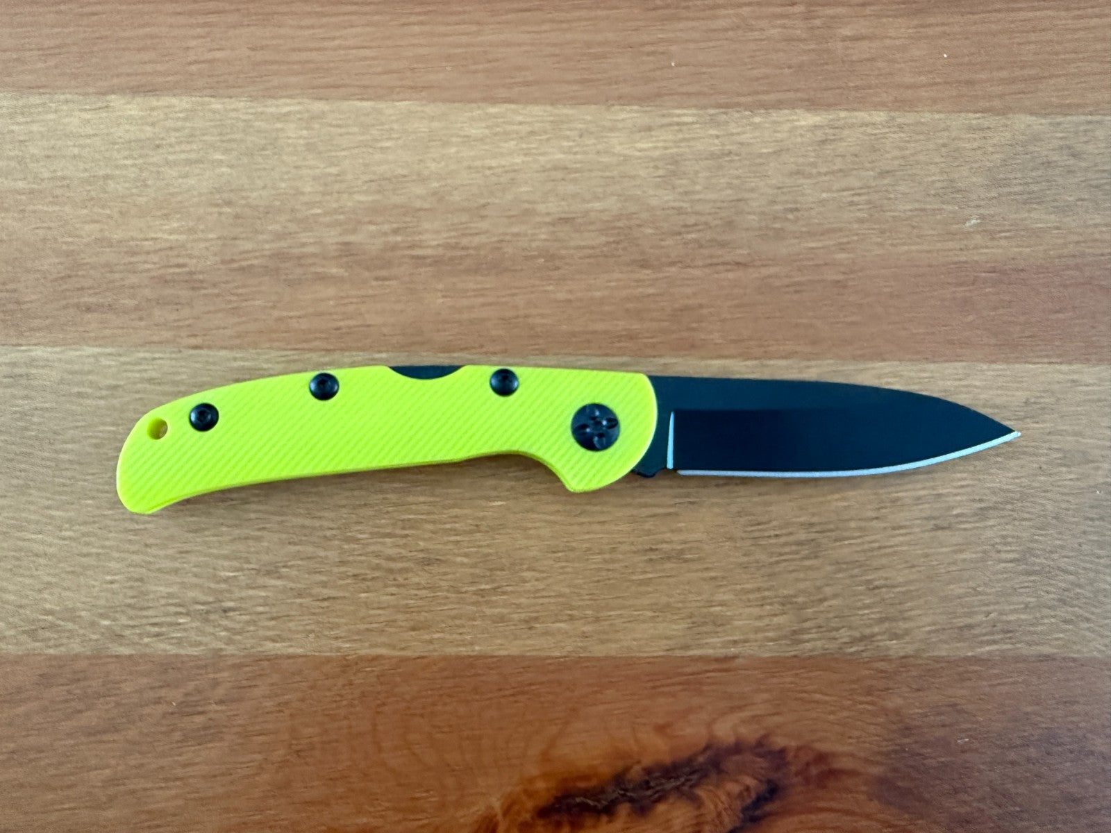 3.15" 420 Steel Blade Finished in Black - Yellow Nylon Fiber Handle Lightweight