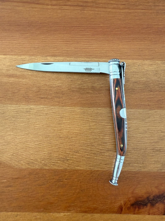 3.9 in. Estilete Spanish Navaja Pocket Knife Pakkawood Handle Billet Lock Spain