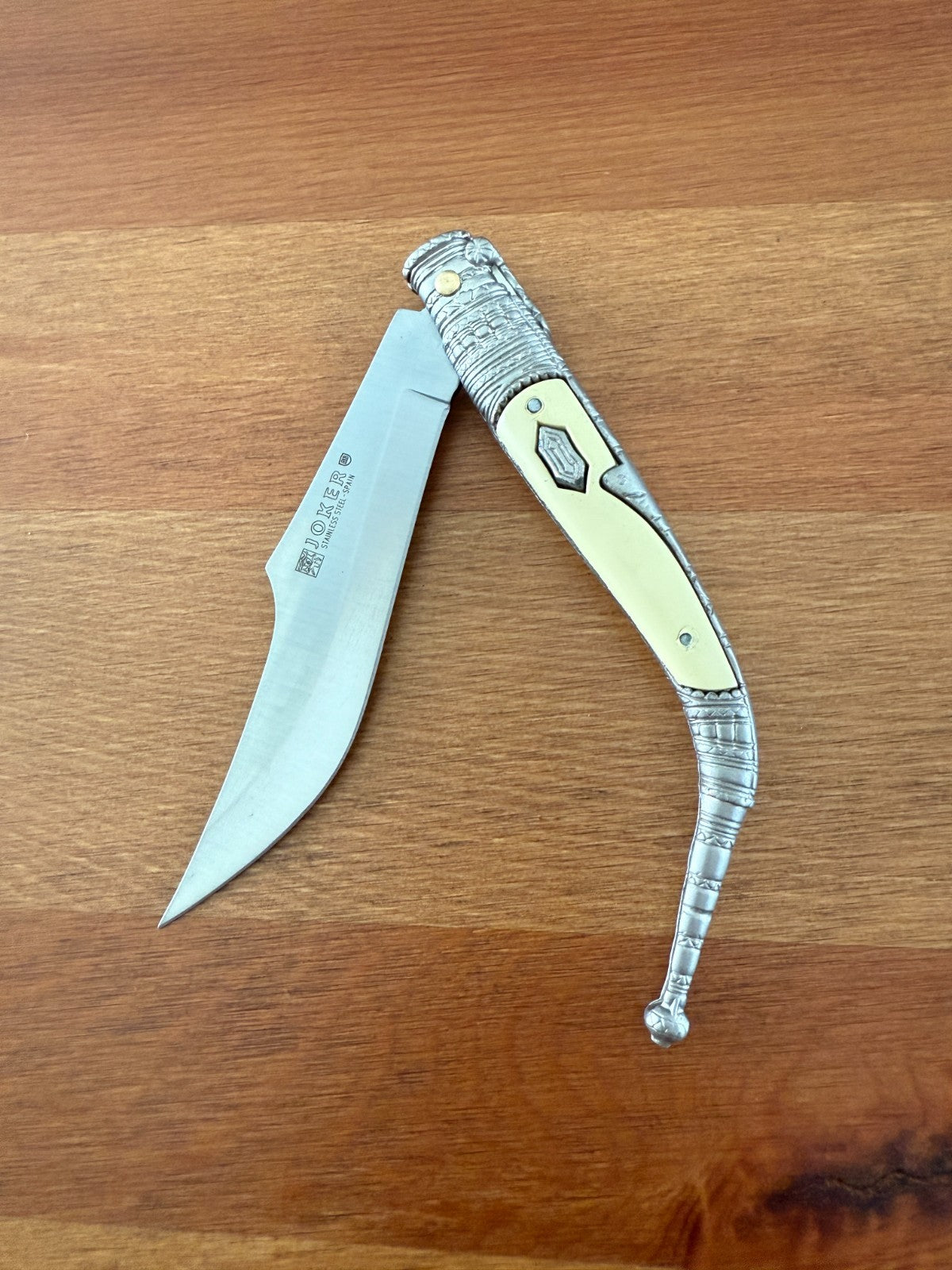 3.9” Albacete Navaja Joker Sevillana Knife Zamak Handle Handmade Slipjoint Spain