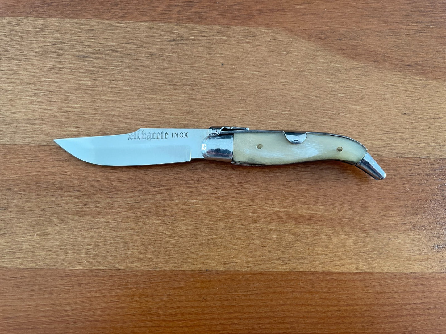 2.75” Spanish Navaja Teja Albacete Inox Pocket Knife Genuine Bullhorn Scales