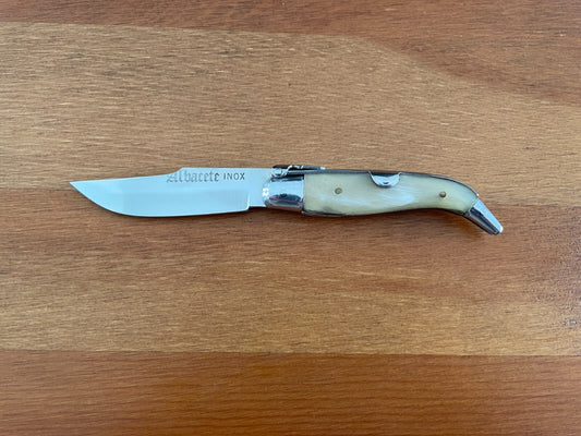 2.75” Spanish Navaja Teja Albacete Inox Pocket Knife Genuine Bullhorn Scales