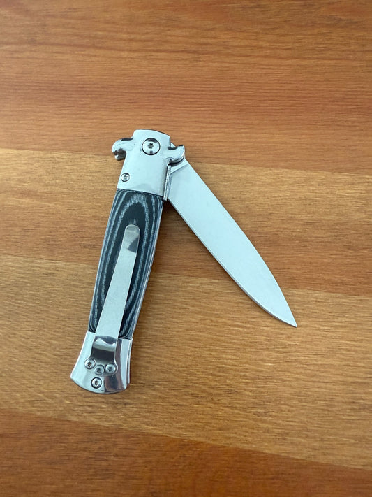 3.6" Stainless Steel Blade Spear Point Pocket Knife Micarta Scales Liner Lock