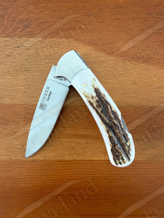 Joker Cocker Hunting Folding Knife 3.5” MOVA Blade Deer Antler Handle From Spain