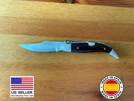 2.5” Spanish Navaja Teja Albacete Pocket Knife Buffalo Horn Scales - USA Seller