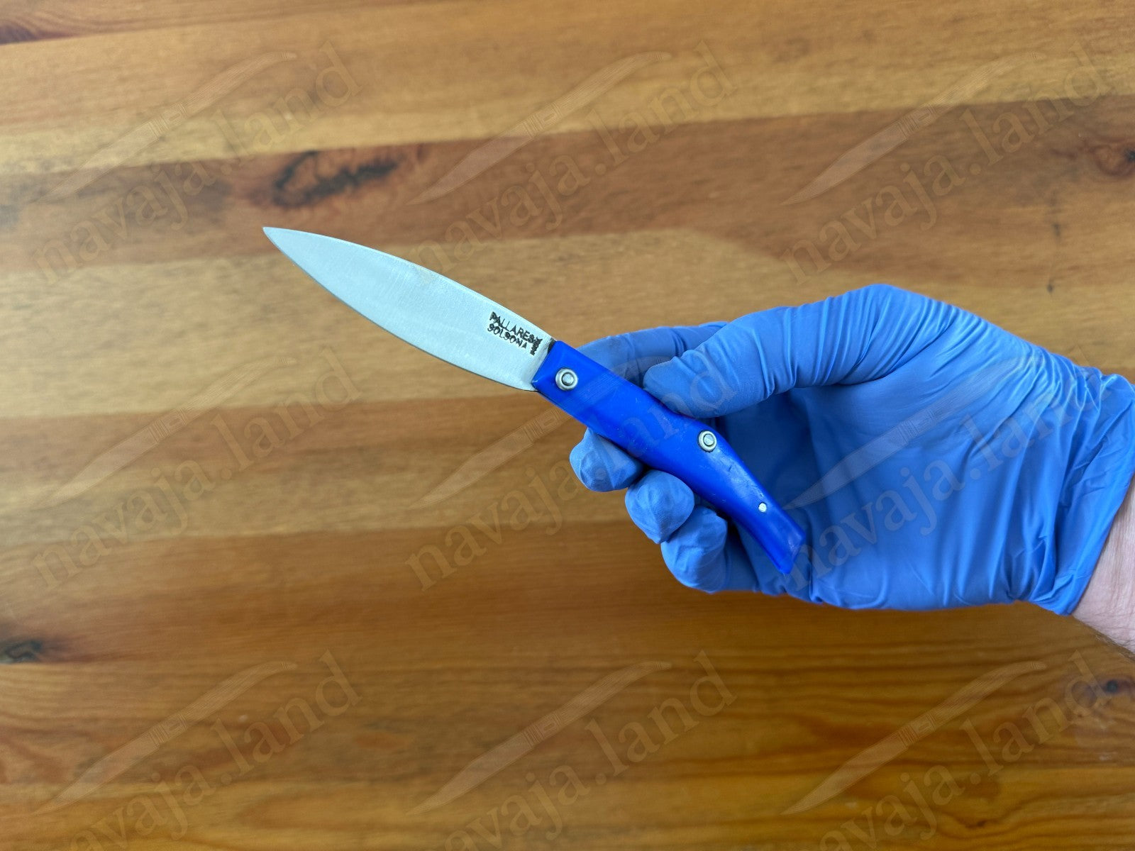 Pallares Solsona Pocket Knife 2.76” Stainless Steel Blade Blue Handle Spanish