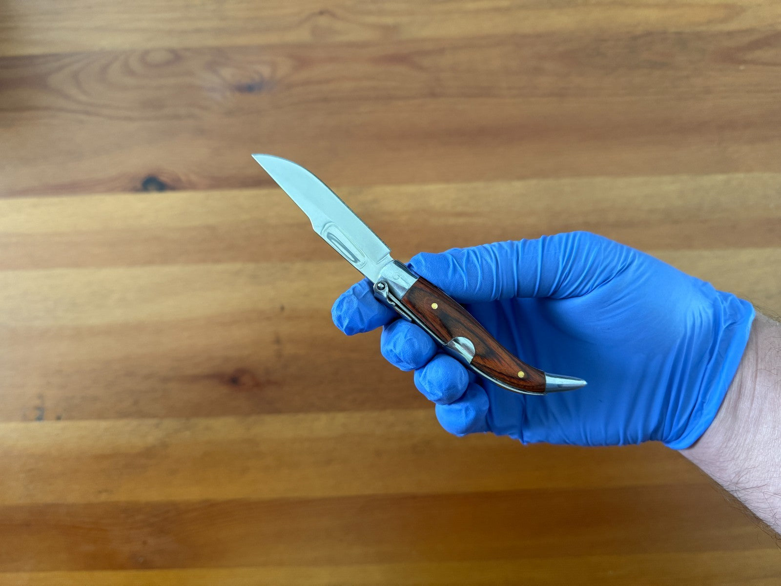 2.8" Steel Spanish Navaja Teja Albacete Folding Pocket Knife Stamina Wood Scales