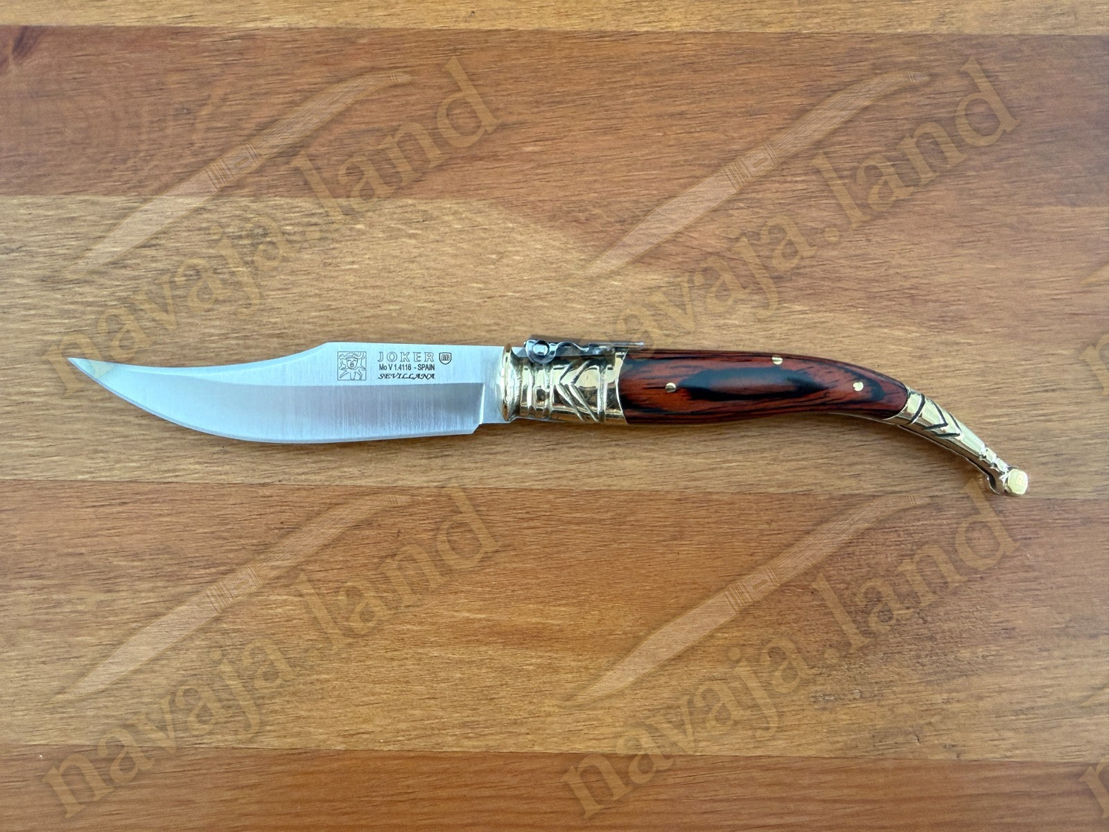 3.5” Navaja Joker Sevillana Knife Red Wood Handle High Quality Handmade in Spain
