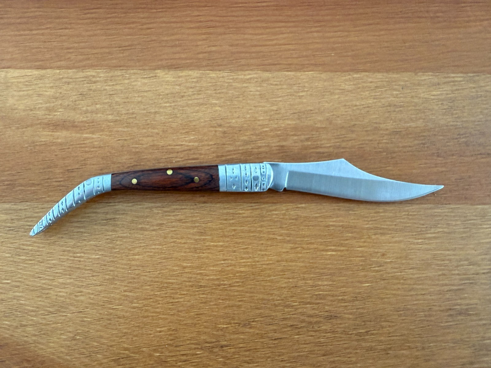 2.7" Arabian Style Folding Pocket Knife Red Wood Scales Spanish Navaja Slipjoint