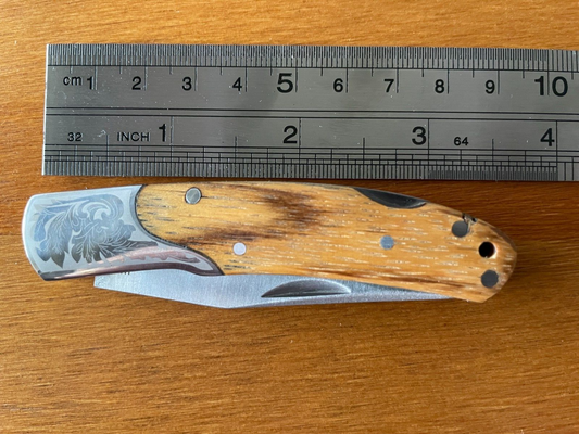 2.5" Blade Cute Folding Pocket Knife Bolsters Engraved Imported Spain -US Seller
