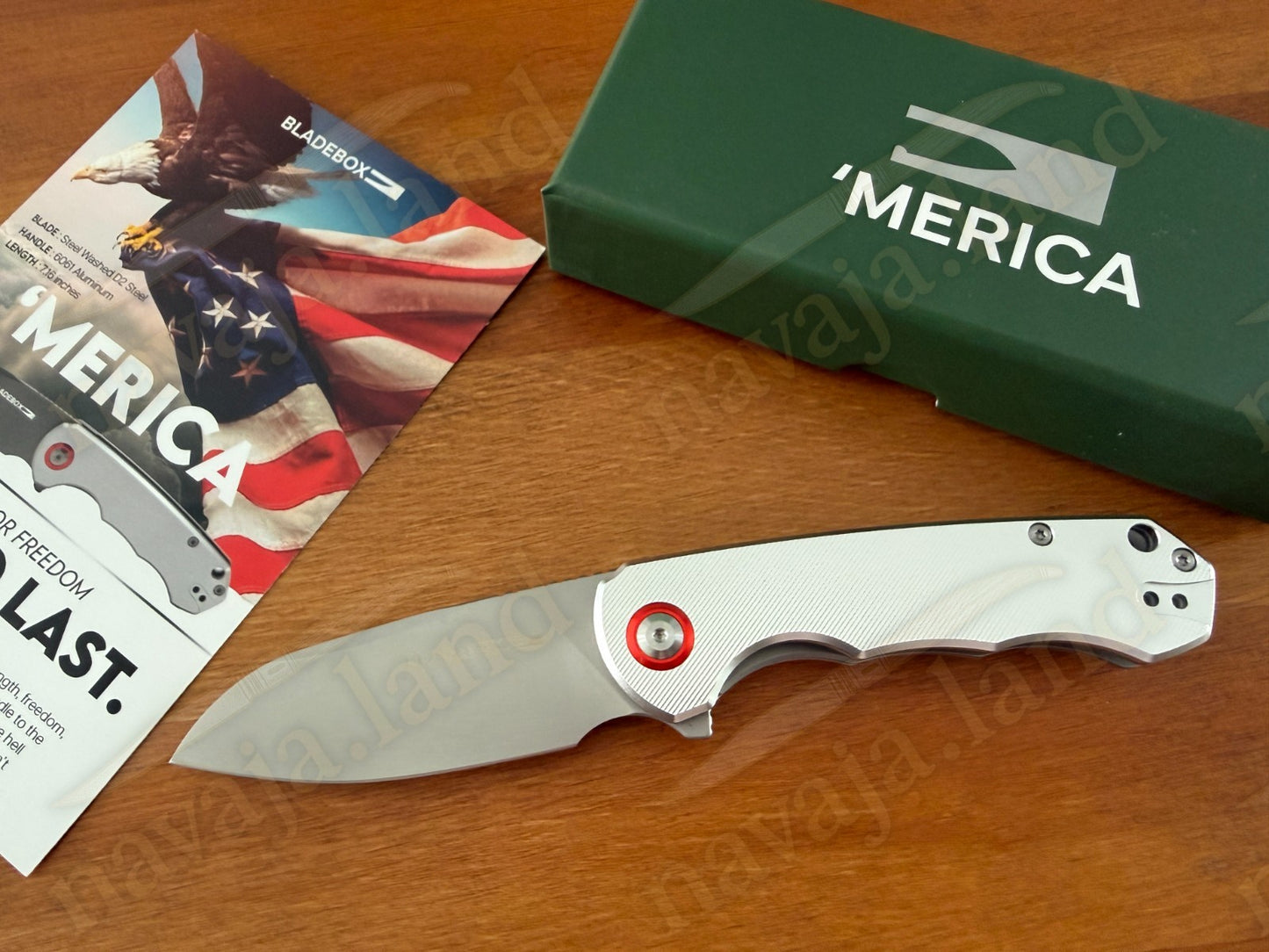 'Merica Folding Pocket Knife 3” D2 Steel Blade 6061 Aluminum Handle