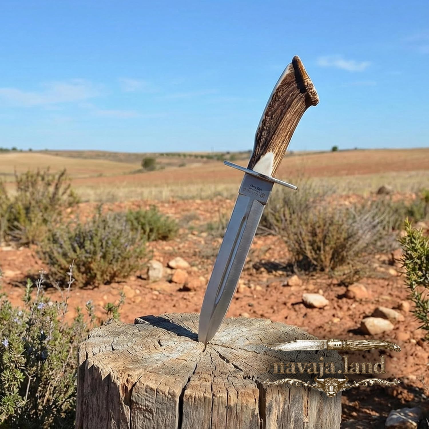 Joker Guepardo Hunting Knife – 11.81” Blade MOVA 1.4116 | Deer Antler Handle