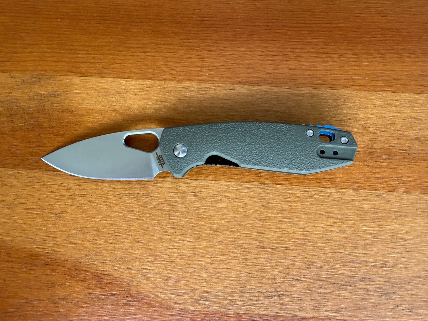 2.5" Stainless Steel Pocket Knife Fiberglass Handle Pocket Clip Green Spain