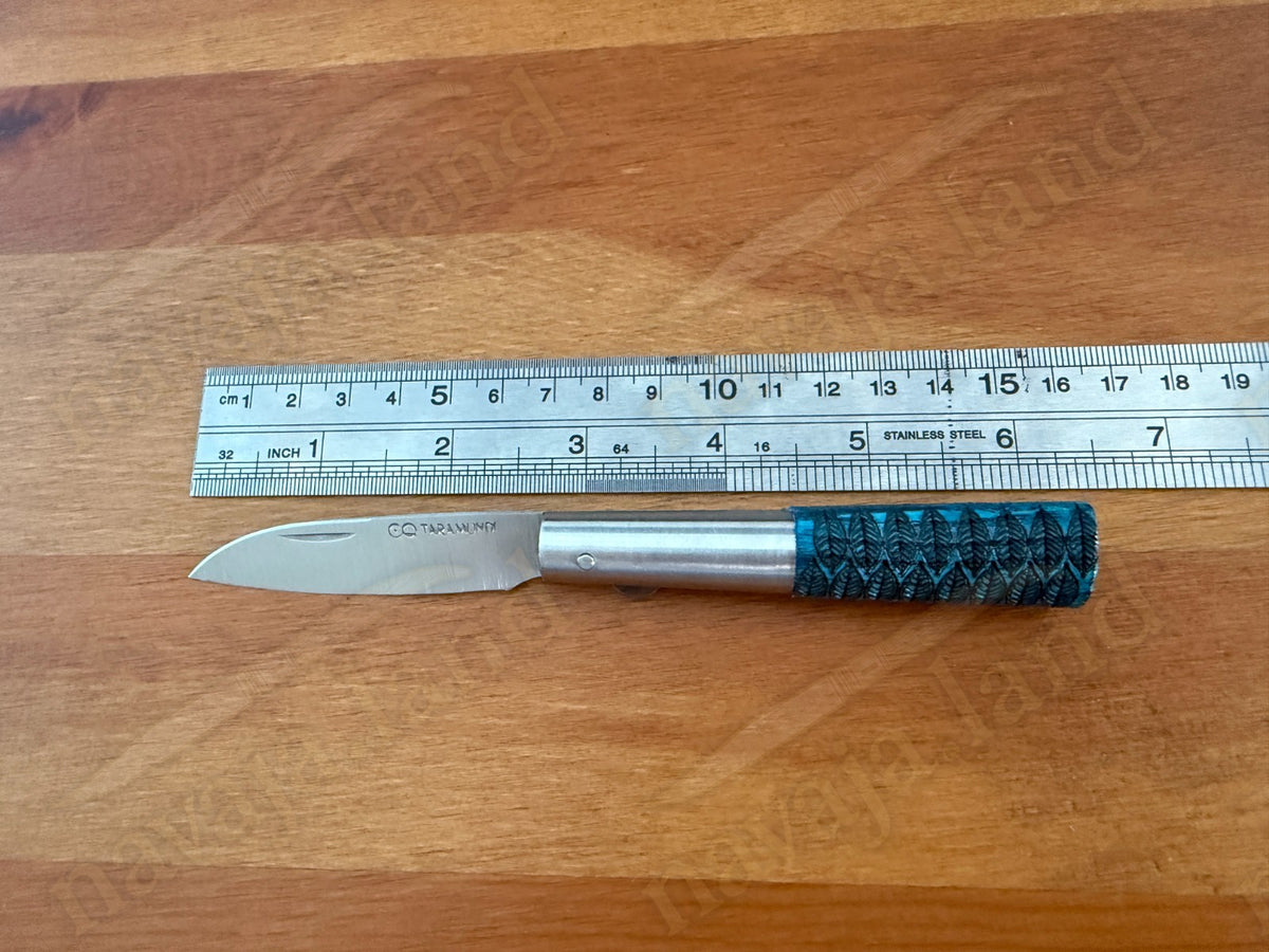 2.75" CQ Taramundi Pocket Knife Green Ash Wood Handle Liner Lock Made in Spain