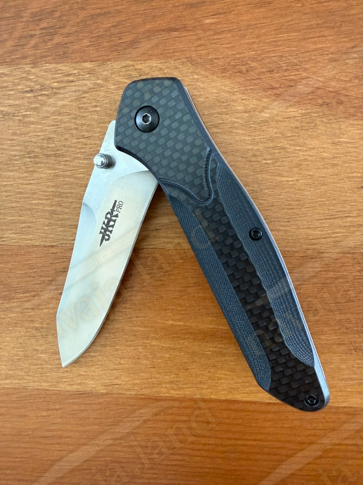 Folding Knife Carbon Fiber & G10 Handle - D2 Steel - 3.3" Reverse Tanto Blade