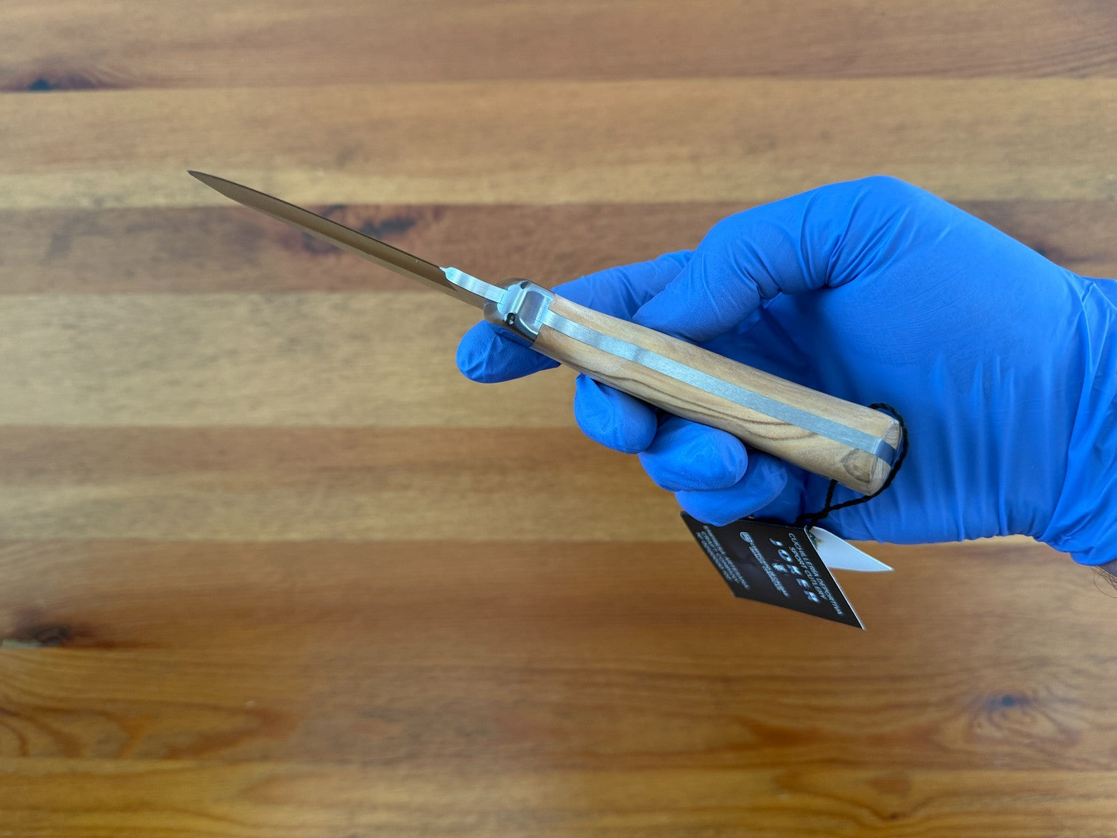 Joker Pecari Knife Olive Wood Handle Black Leather Sheath Handmade Spain