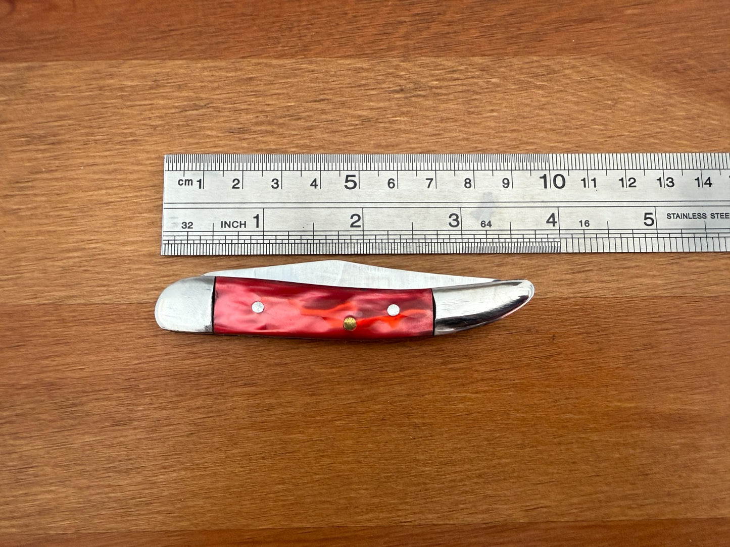 Wild Turkey Handmade Pocket Knife 2.75" Stainless Steel Blade Red Resin Handle