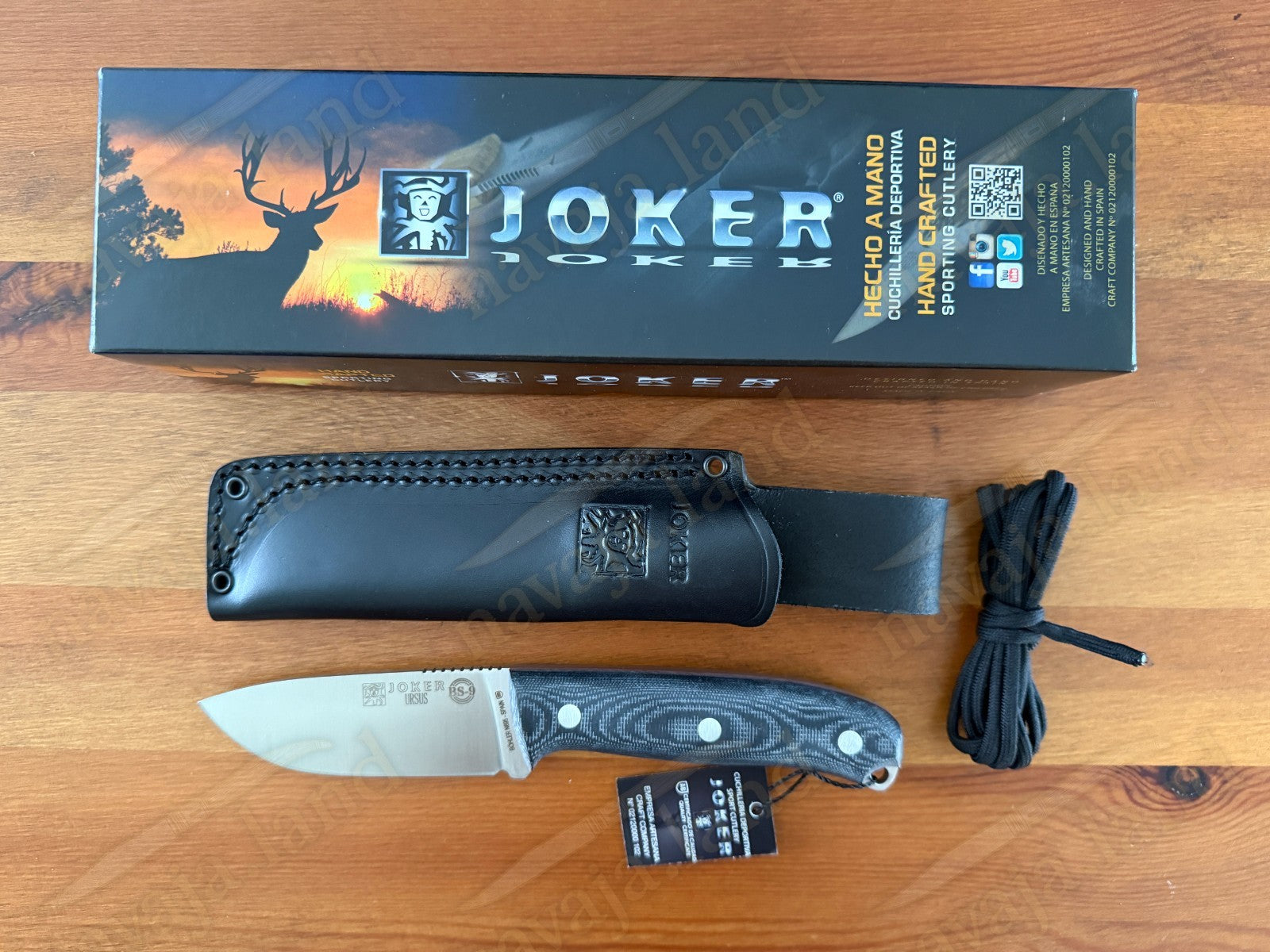 Joker Ursus Survival Knife Böhler N695 Black Micarta Full Tang + Leather Sheath