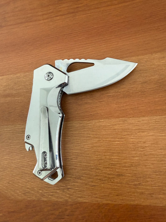 2.8" Stainless Steel Pocket Knife Mirror Finish Bottle Opener Liner Lock