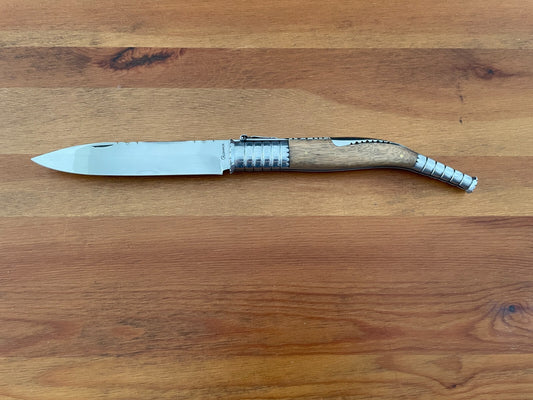 6.3 in. Spanish Navaja Folding Knife Zebra Wood Handle from Spain - US Seller