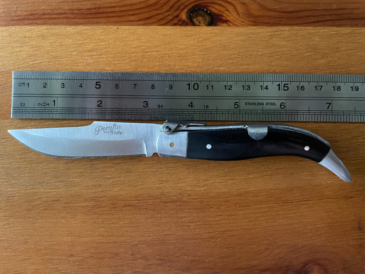 3.14” Spanish Navaja Teja Albacete Pocket Knife Buffalo Horn Scales - USA Seller
