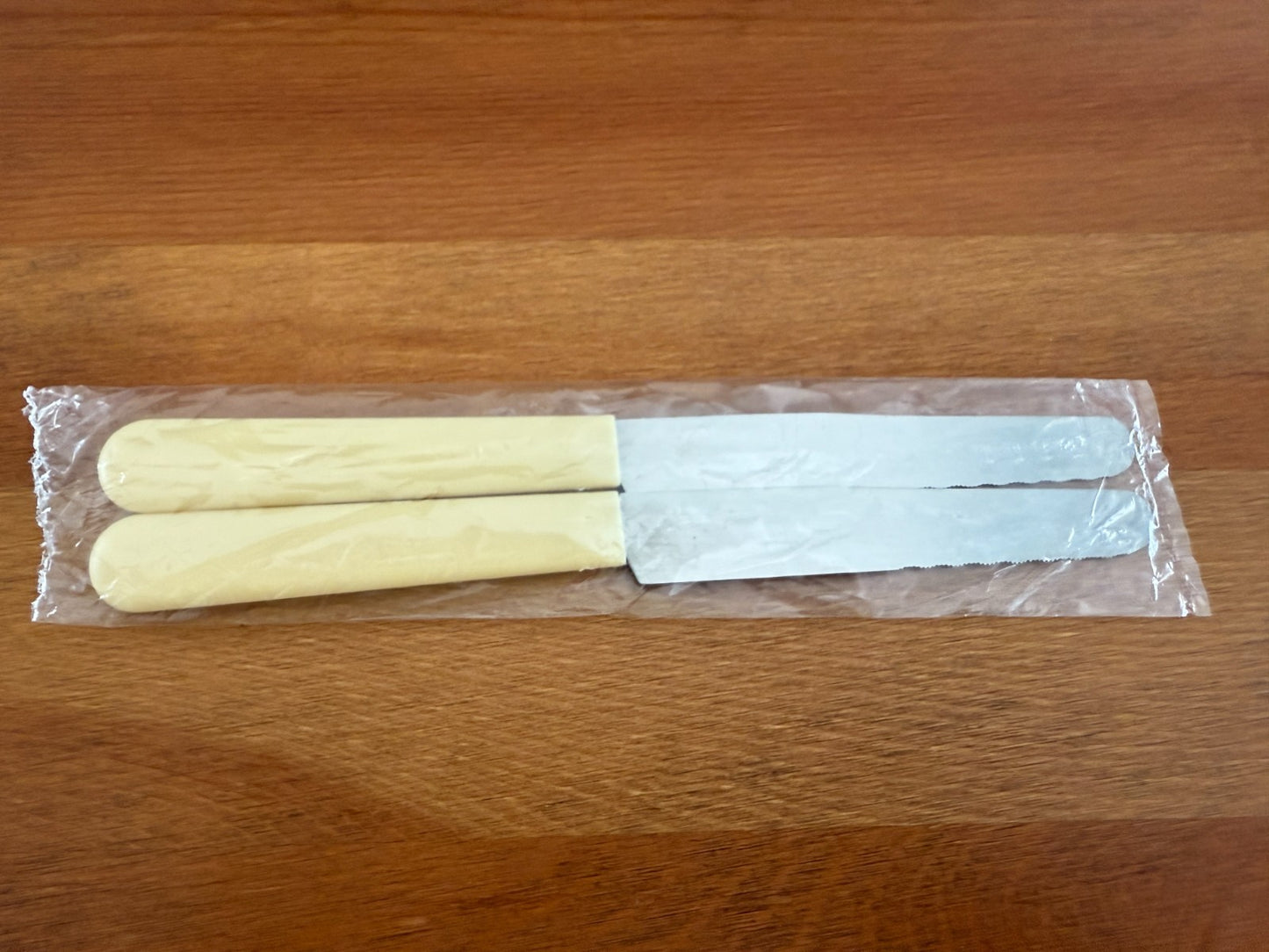 Cuperinox 2-Pack Table Knife Rounded Tip Plastic Ivory Handle From Spain