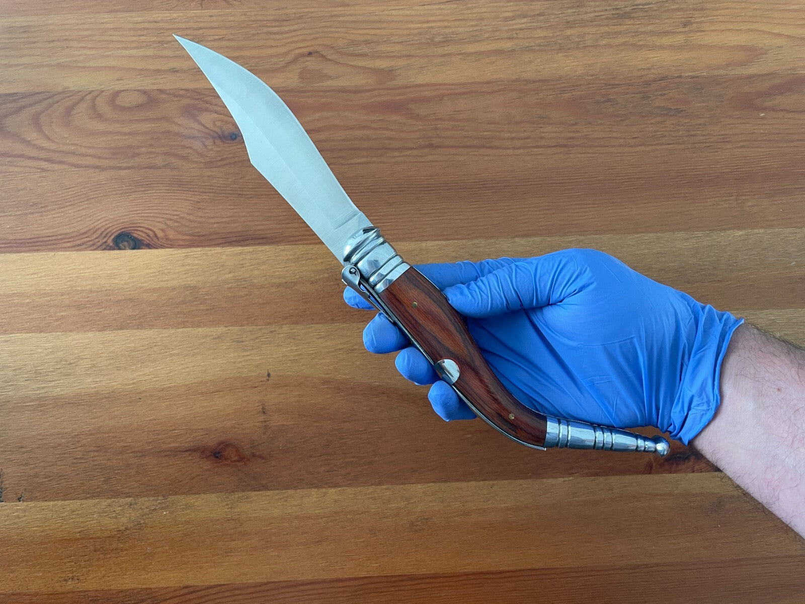 5.5” Navaja Sevillana Style Pocket Knife Red Wood Scales from Spain - US Seller