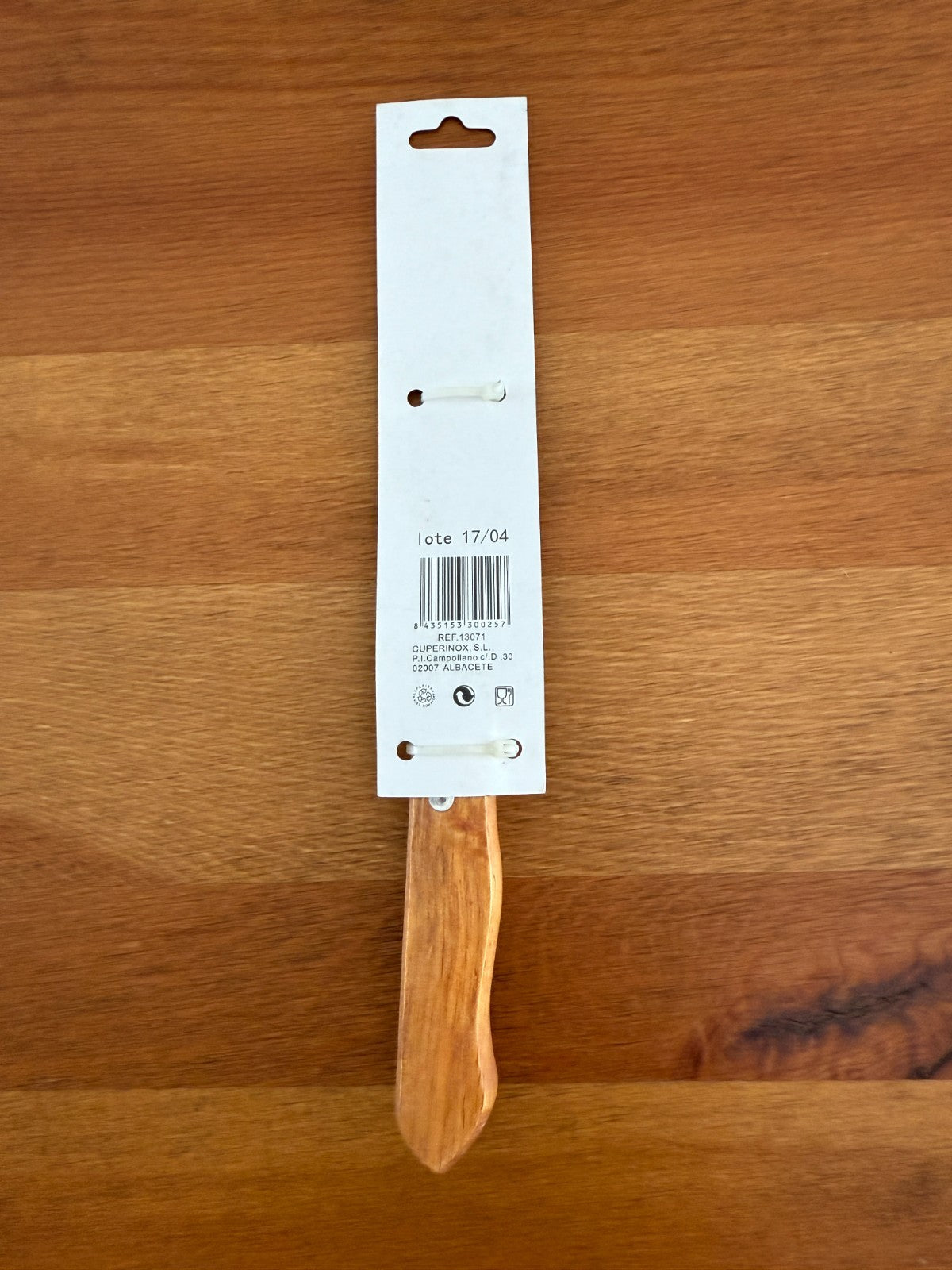 Cuperinox Kitchen Knife 4 in Serrated Blade with Wooden Handle From Spain