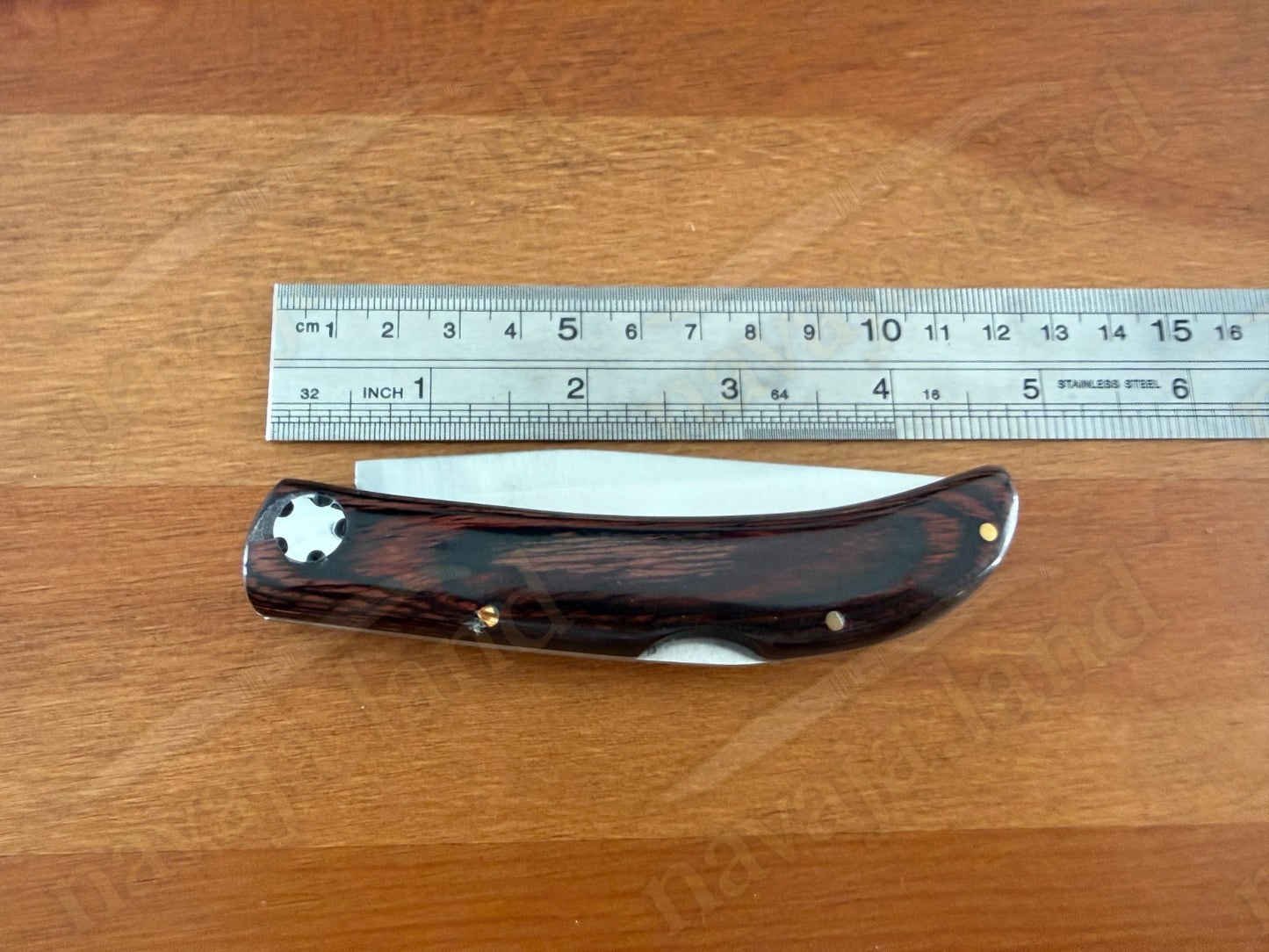3.54” Joker Pointer Camping Folding Knife (Red Wood Handle) Handmade in Spain