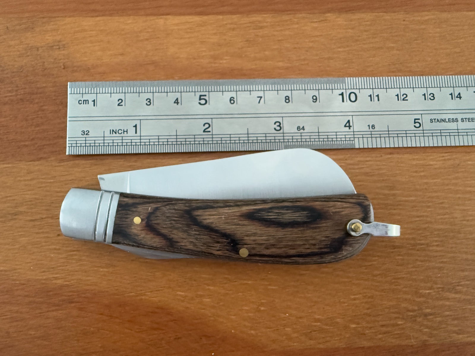 3.15" Bird Beak Navaja Pocket Knife Sailor / Marinera Wood Handle Anchor Insert
