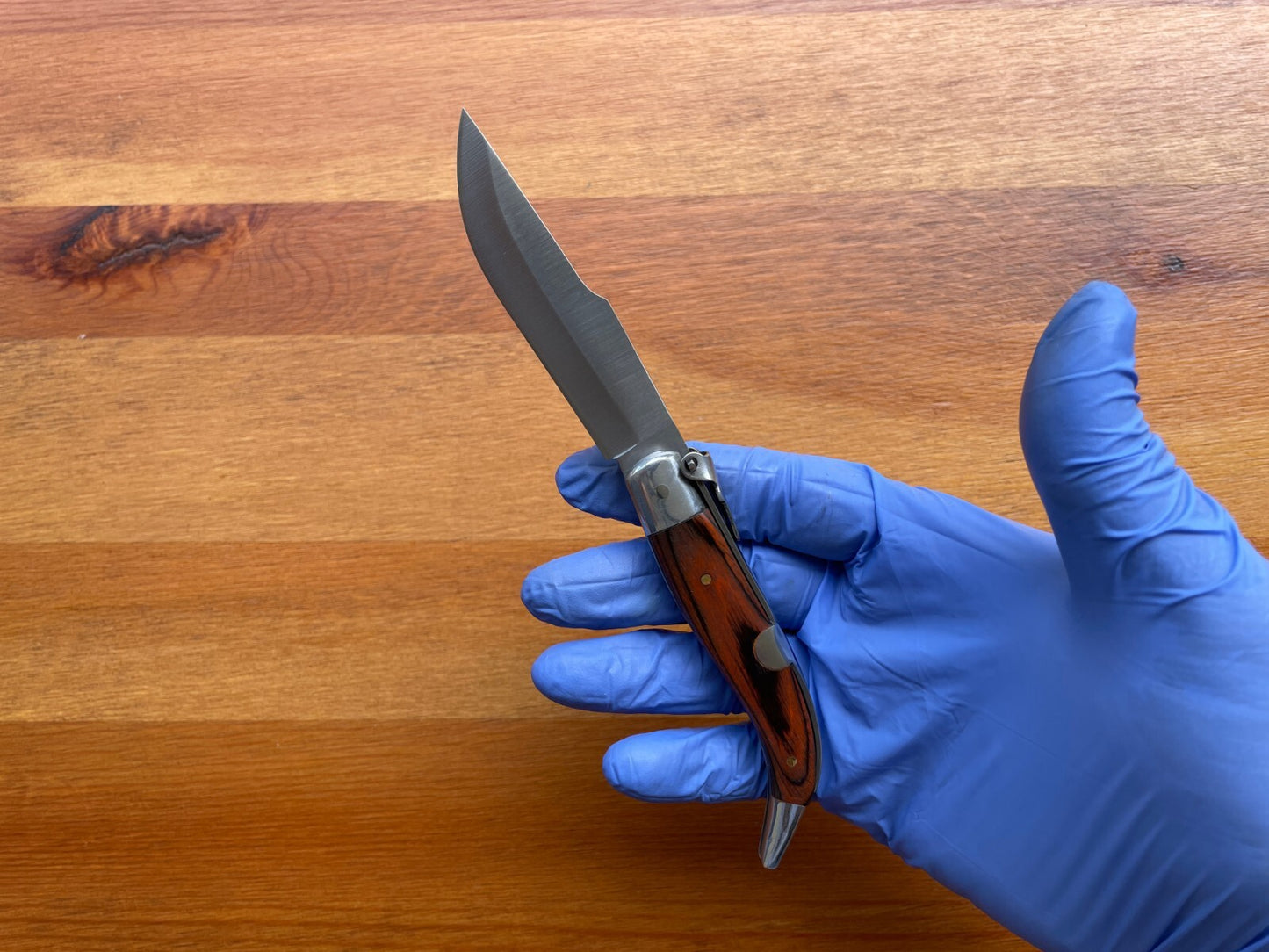 3.14” Spanish Navaja Teja Albacete Pocket Knife Red Wood Scales From Spain