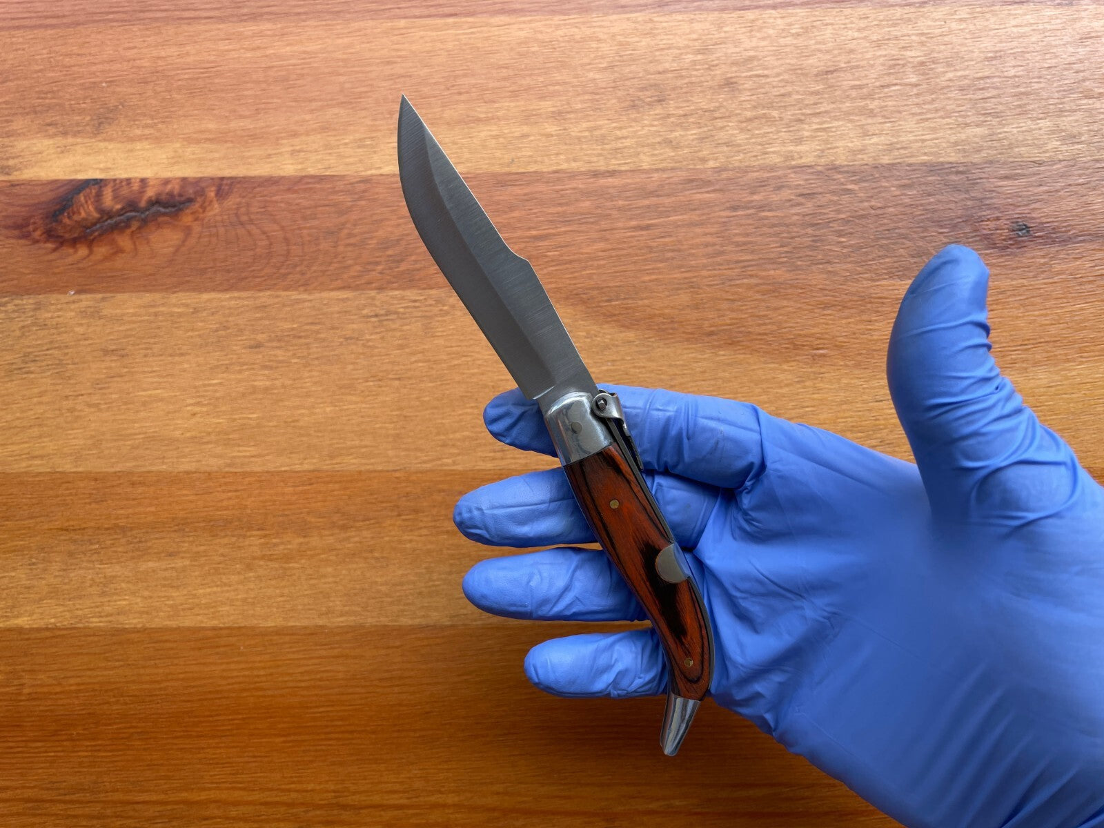 3.14” Spanish Navaja Teja Albacete Pocket Knife Red Wood Scales From Spain