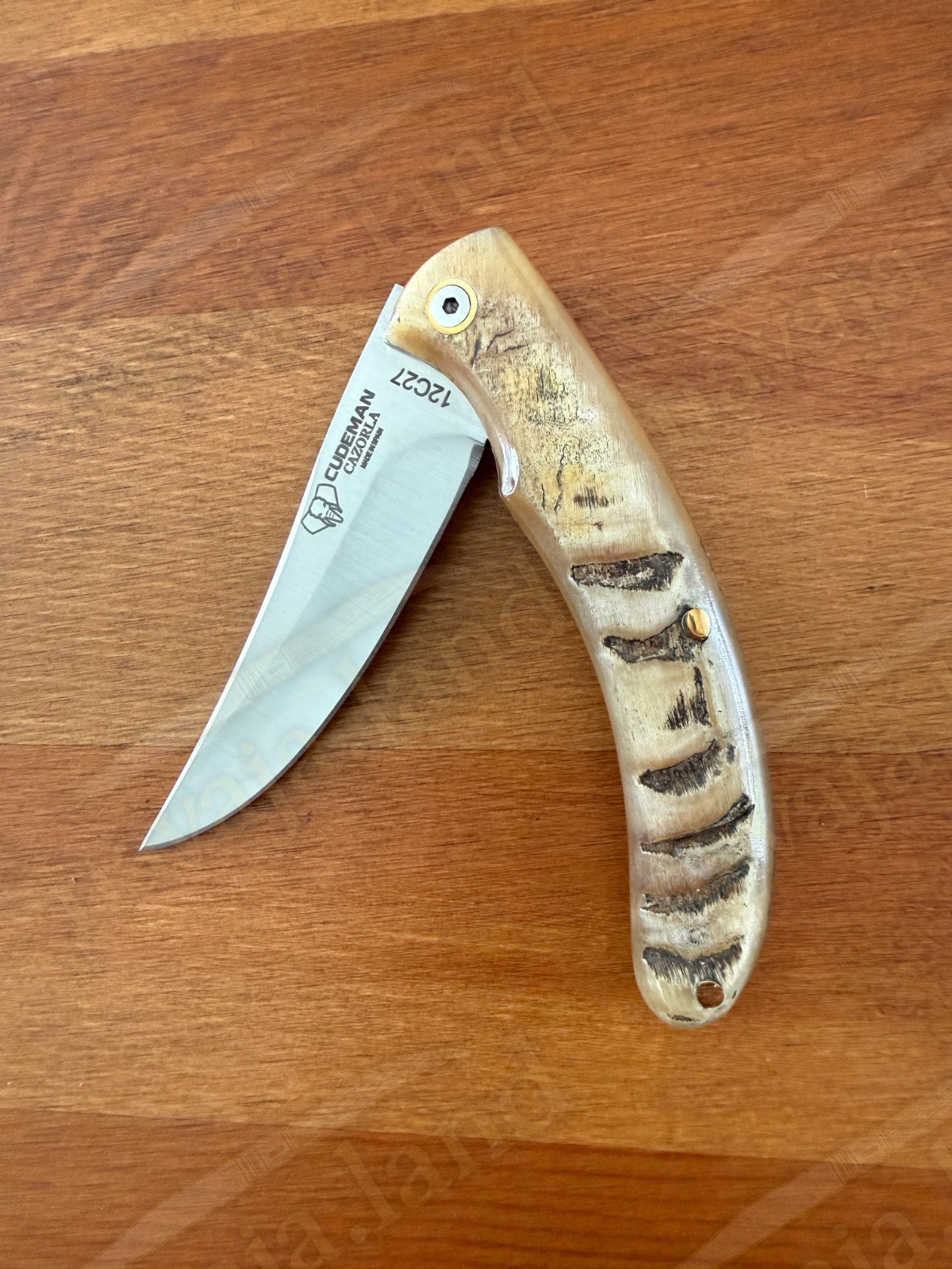 Cudeman Cazorla Folding Knife – 3.35 in Sandvik 12C27 Steel | Ram Horn Handle