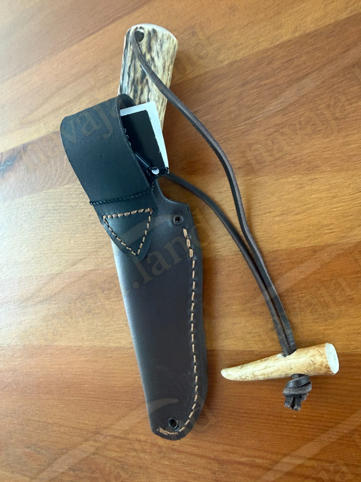 Joker Flecha Hunting Knife 4” MOVA Blade | Deer Horn Handle | Leather Sheath