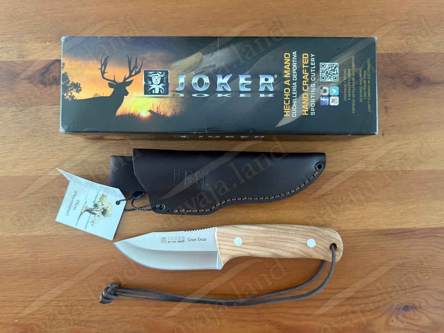 Joker Gran Erizo Bushcraft Knife – 3.74” MOVA Blade Olive Wood Handle From Spain