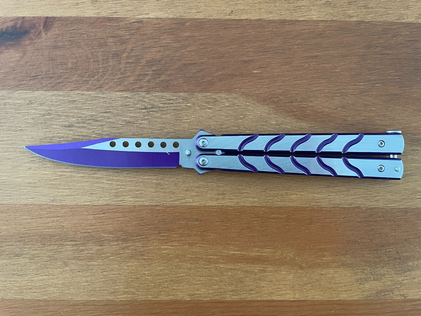 3.74" Stainless Steel Blade Folding Pocket Knife Brushed Steel Purple Handle
