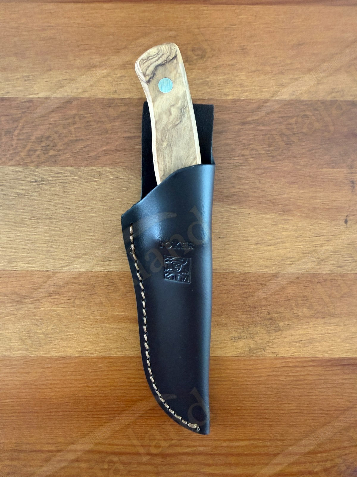 Joker Arrui 10 Outdoor Knife – 3.9” Blade | Olive Wood Handle | Leather Sheath