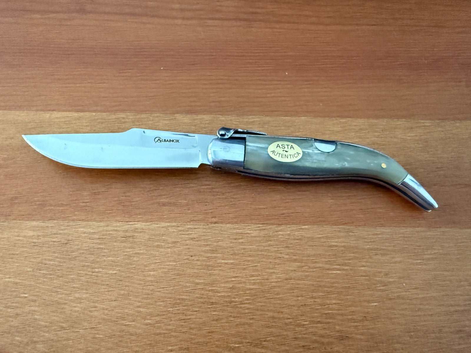 3.2" Spanish Navaja Teja Albacete Folding Pocket Knife Genuine Bull Horn Scales