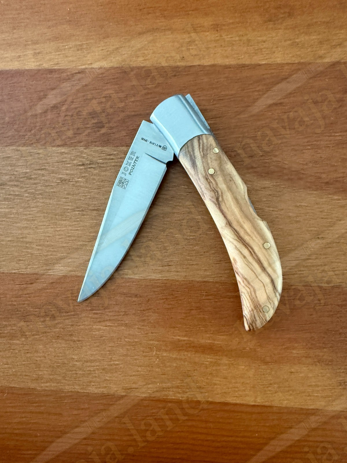 3.74” Joker Pointer Camping Folding Knife (Olive Wood Handle) From Spain