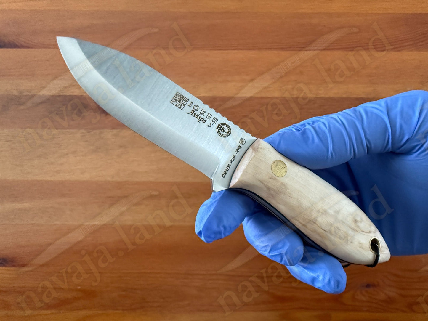 Joker Avispa S Bushcraft Knife – 3.15” Sandvik 14C28N Blade - Curly Birch Handle