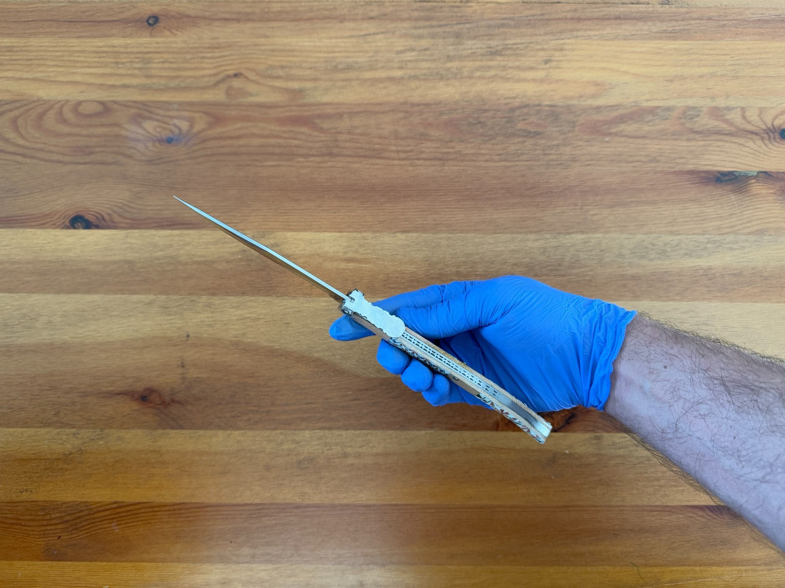 5" Arabian Style Spanish Navaja with Ratchet Pocket Knife Maple Wood Handle