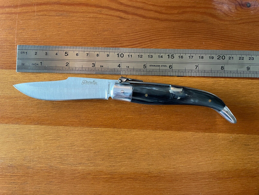 3.5" Spanish Navaja Pocket Knife Bull Horn Scales Handcrafted  - USA Seller