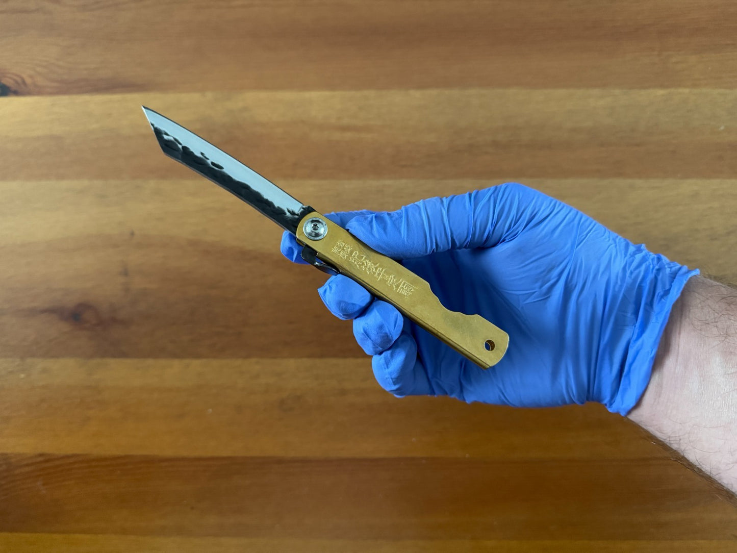 3" Navaja Higonokami Knife Brass Handle with Stainless Blade and Sheath